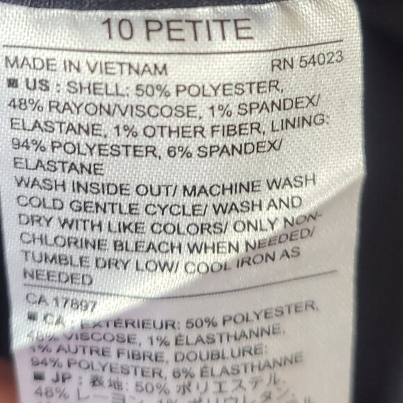 Banana Republic Dress Womens 10 Blue White Tweed Short Sleeve Sheath Career Chic - Picture 10 of 10